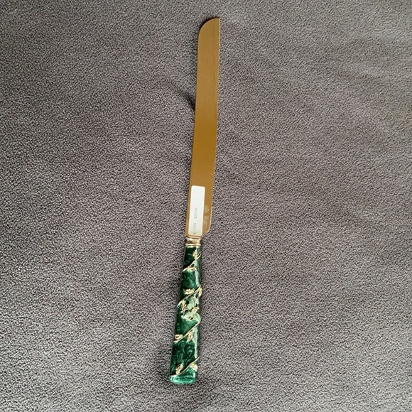 Cake Knife Enamelware & Crystal Server Slicer - Picture 4 of 11